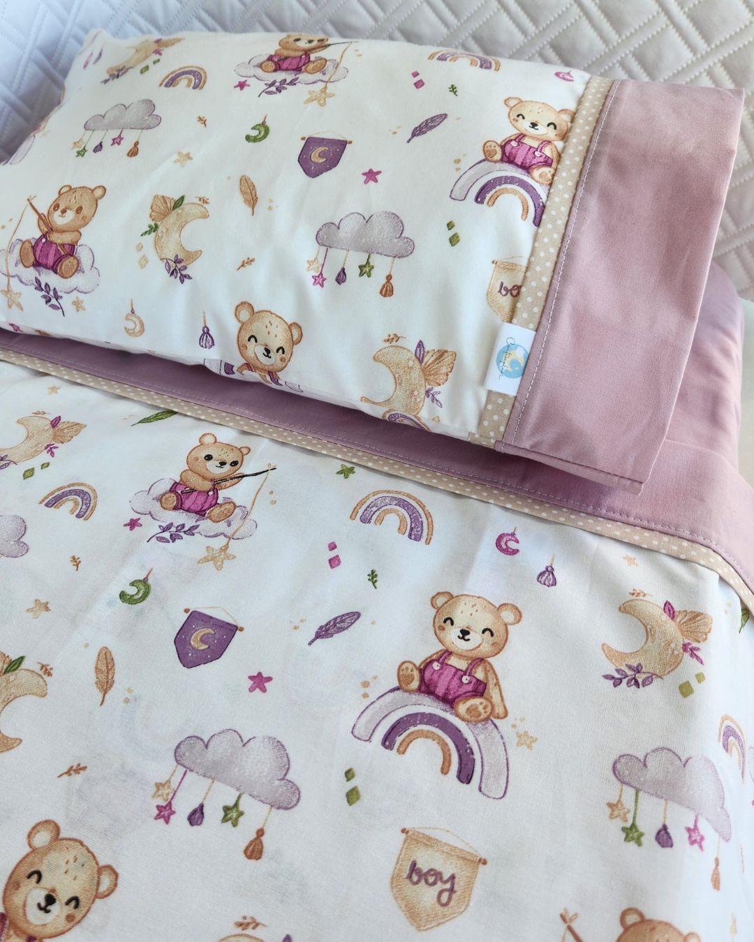 Set de Sábanas para Colecho 3 Piezas Diseño Ositos