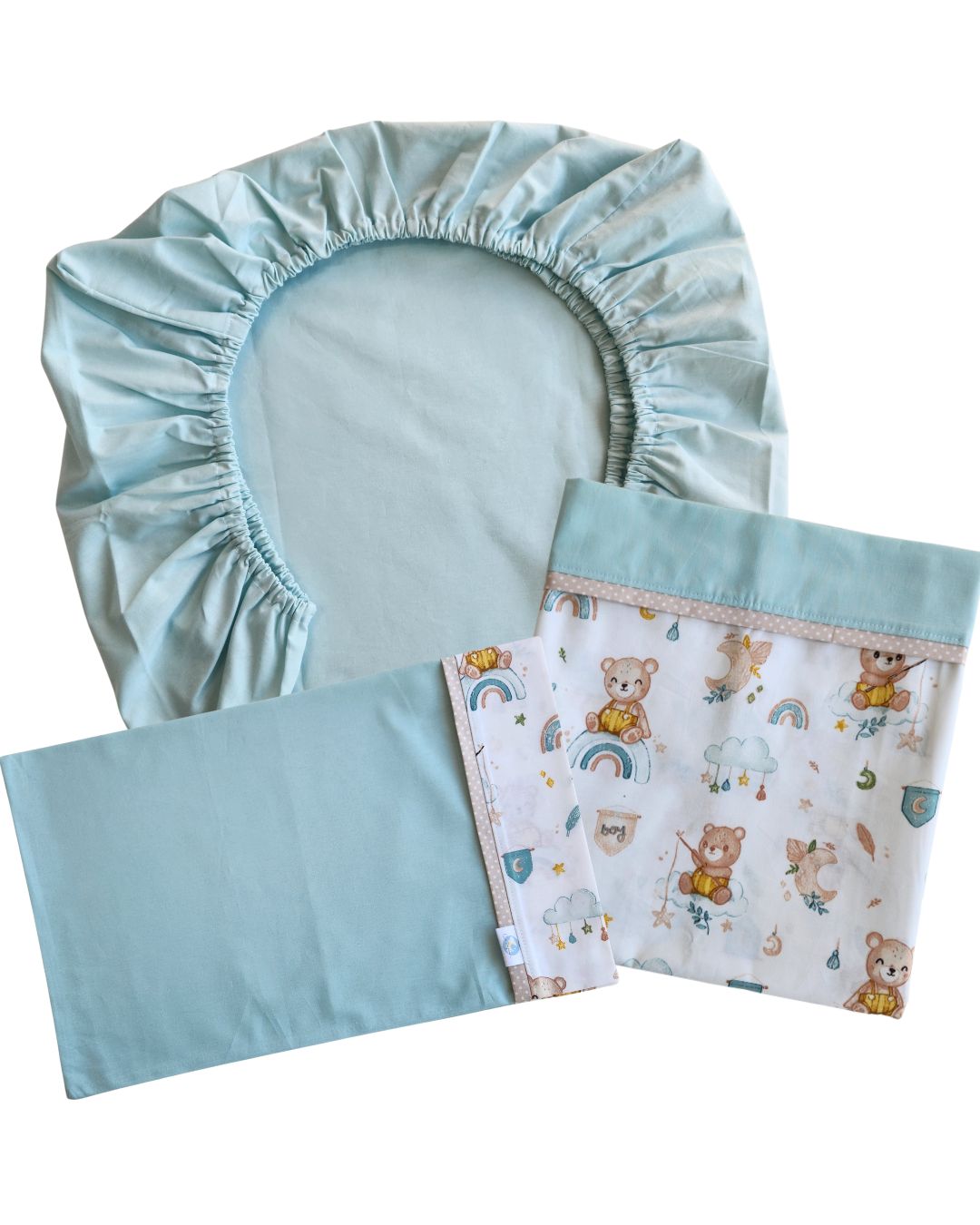 Set de Sábanas para Colecho 3 Piezas Diseño Ositos