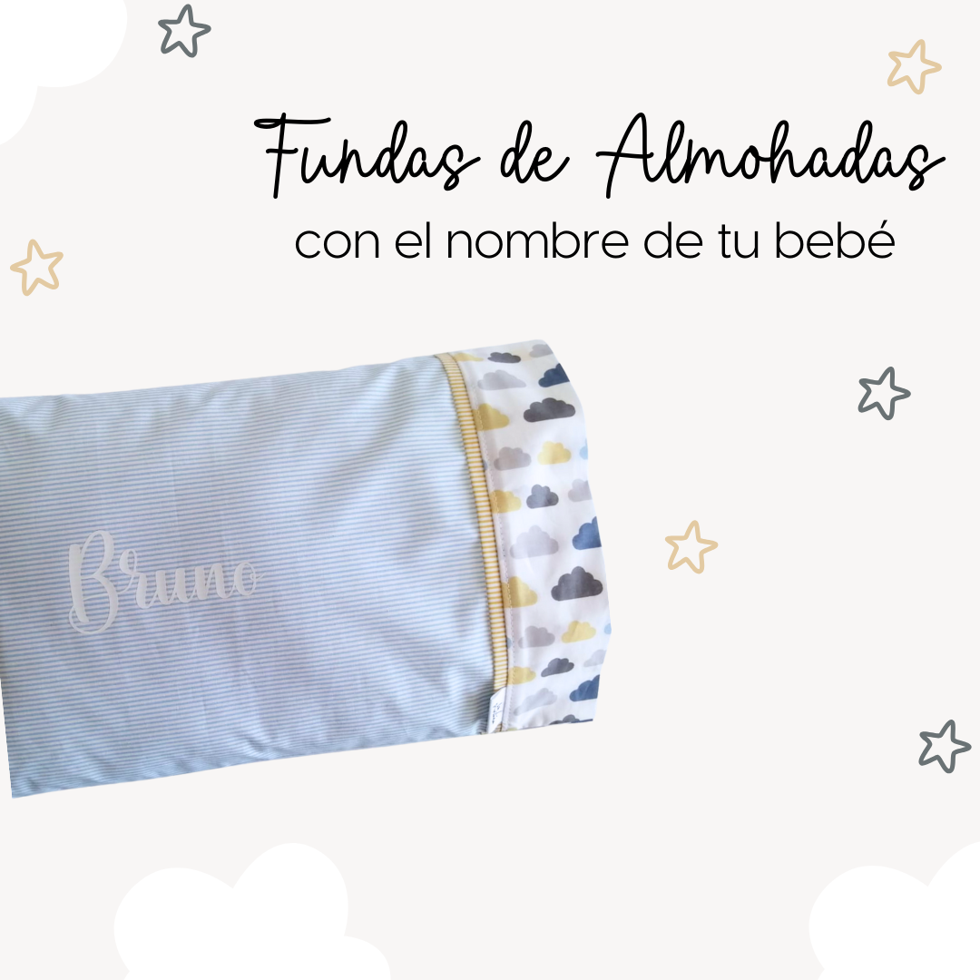Funda de Almohada Personalizada y Almohada para Colecho o Cuna 40cm X 30cm