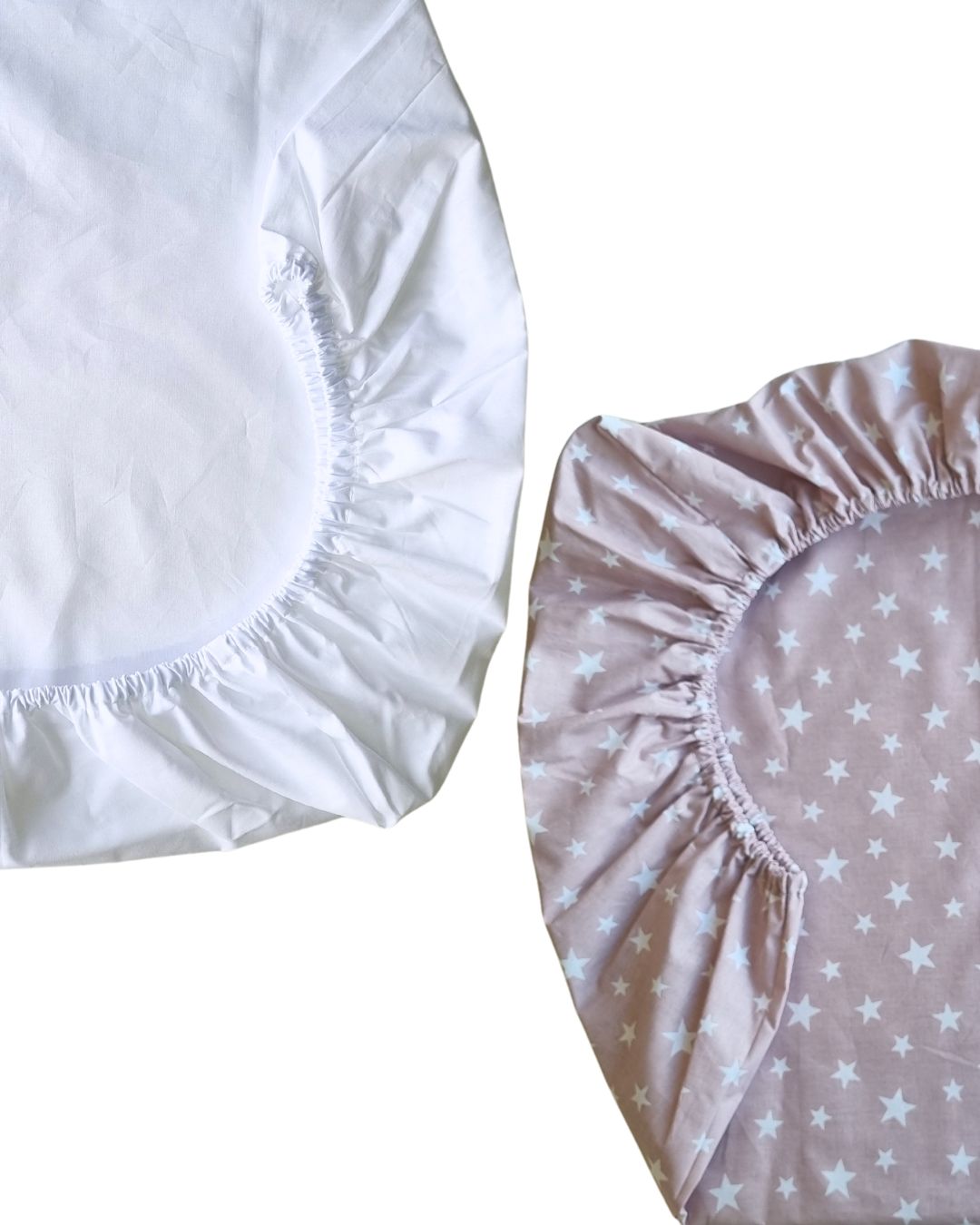 Set de 2 Sábanas Bajeras para colecho Diseño Estrellas Blancas