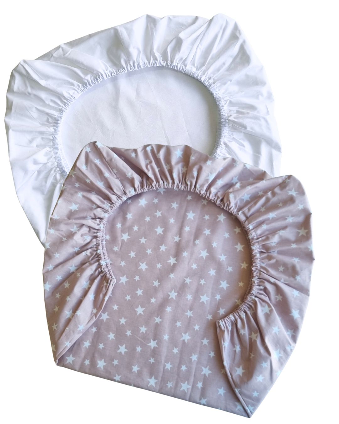 Set de 2 Sábanas Bajeras para colecho Diseño Estrellas Blancas