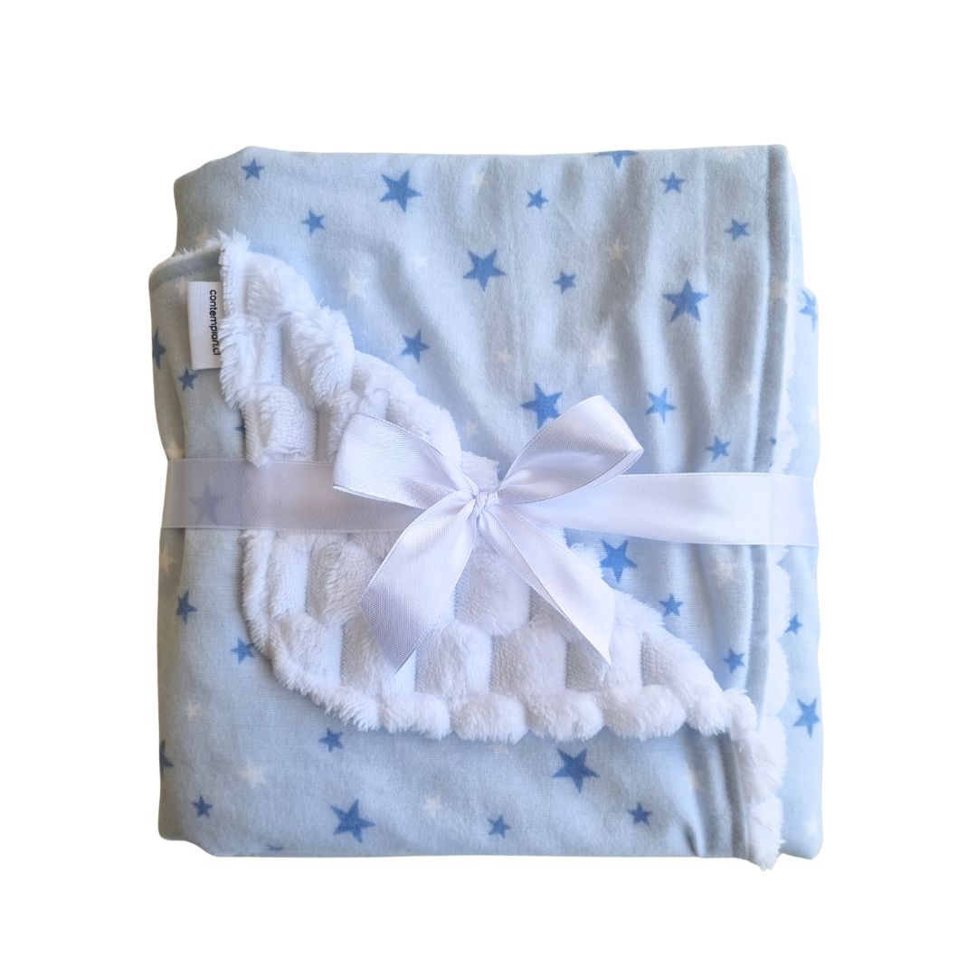 Frazada de Bebé Suave de Algodón 75 Cm X 75 Cm Diseño Mini Estrellas