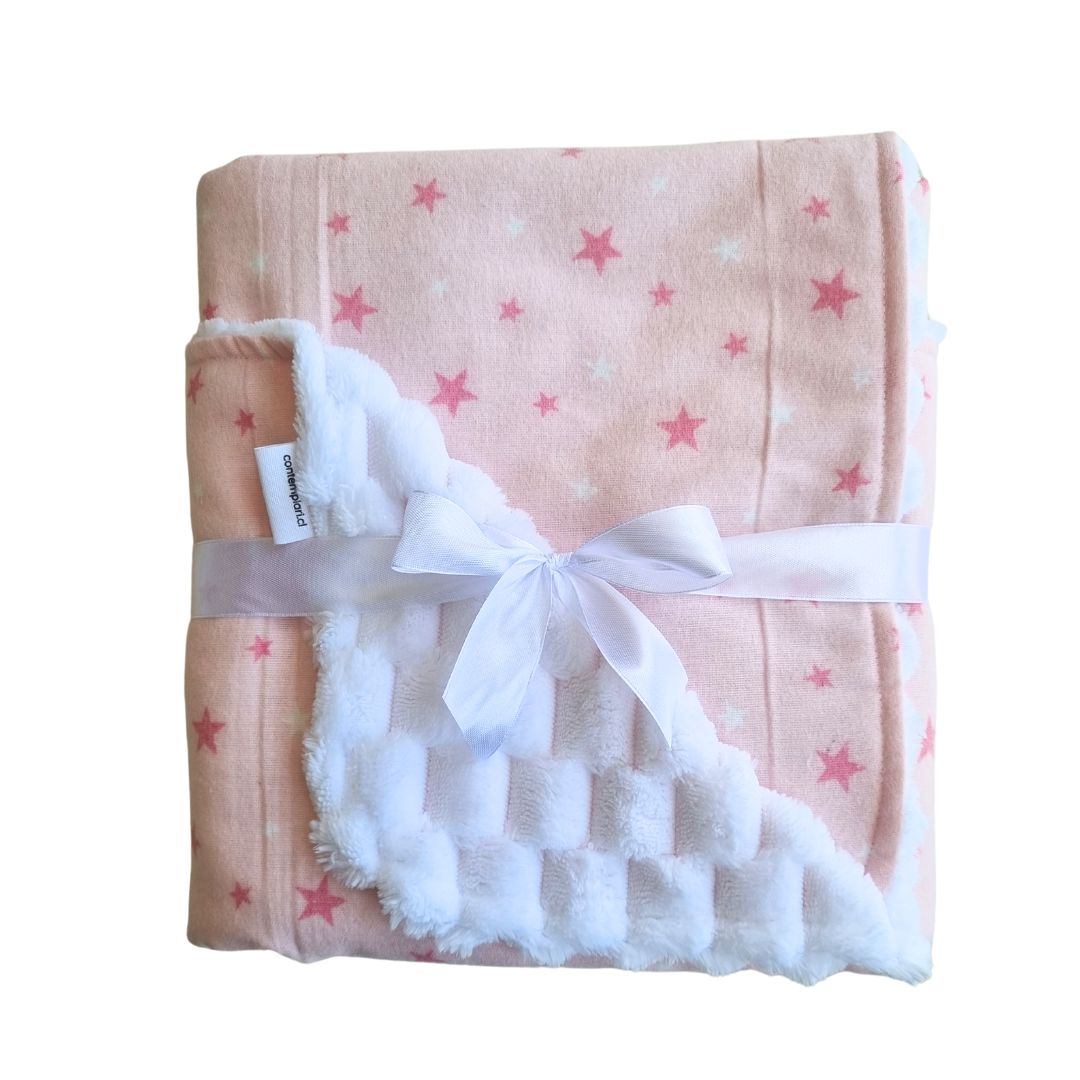 Frazada de Bebé Suave de Algodón 75 Cm X 75 Cm Diseño Mini Estrellas