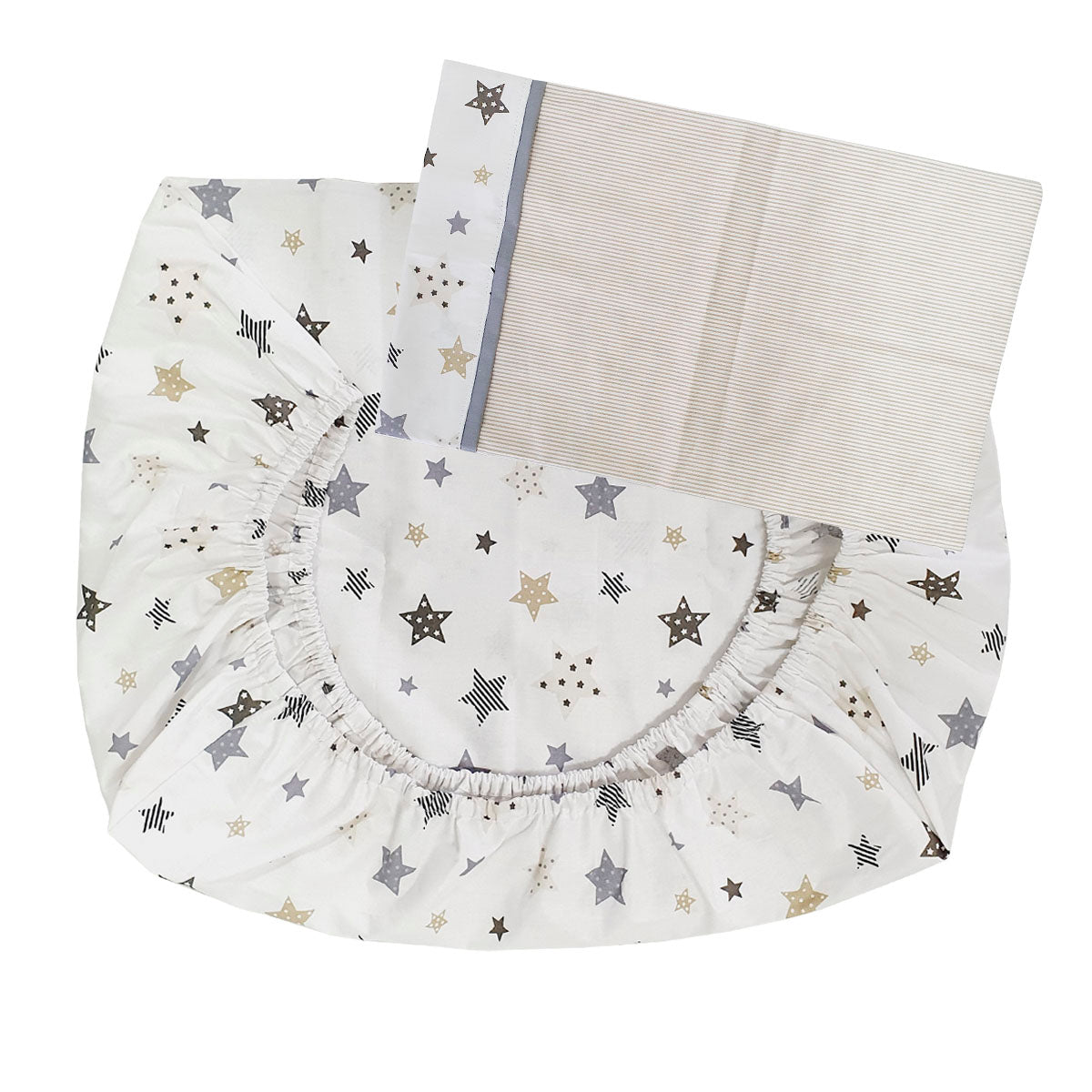 Sabana Bajera Colecho y Funda de Almohada Diseño Estrellas