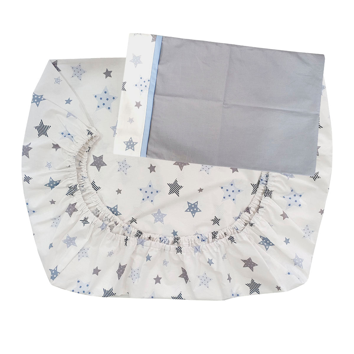 Sabana Bajera Colecho y Funda de Almohada Diseño Estrellas