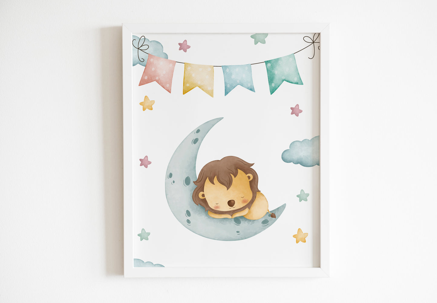 Cuadro decorativo para la habitación del bebé Animalitos Durmiendo