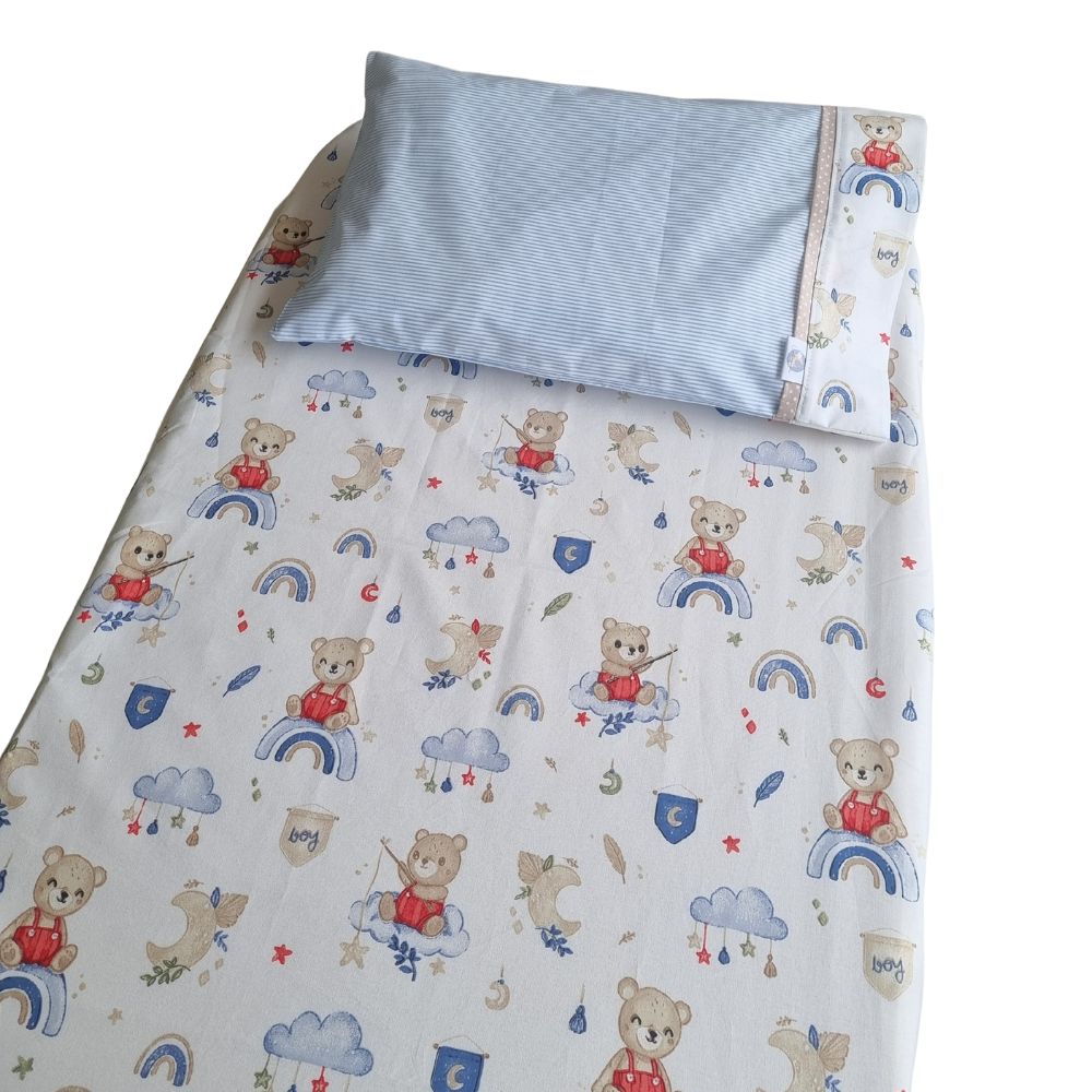 Sabana Bajera Colecho y Funda de Almohada Diseño Ositos