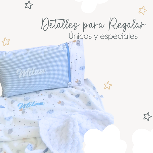 Funda de Almohada Personalizada y Almohada para Colecho o Cuna 40cm X 30cm
