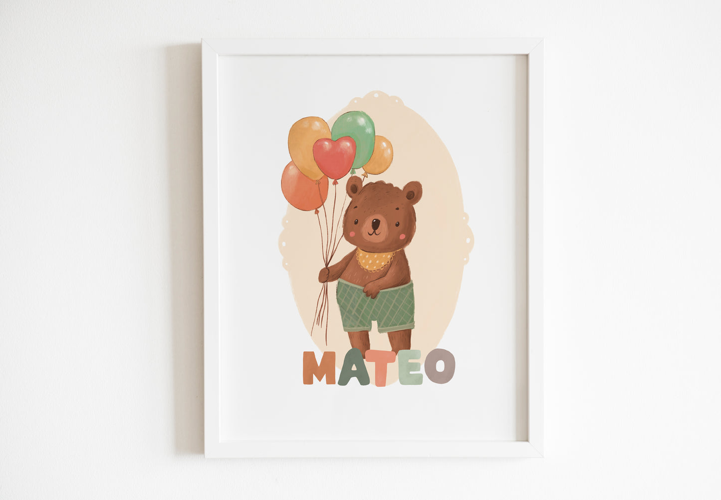 Cuadro decorativo para la habitación del bebé conejita + Nombre