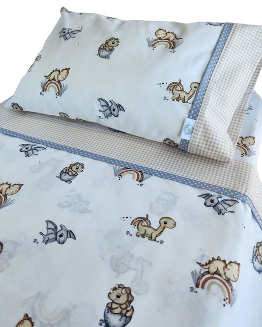 Set de Sábanas para Colecho 3 Piezas Diseño Dinosaurios