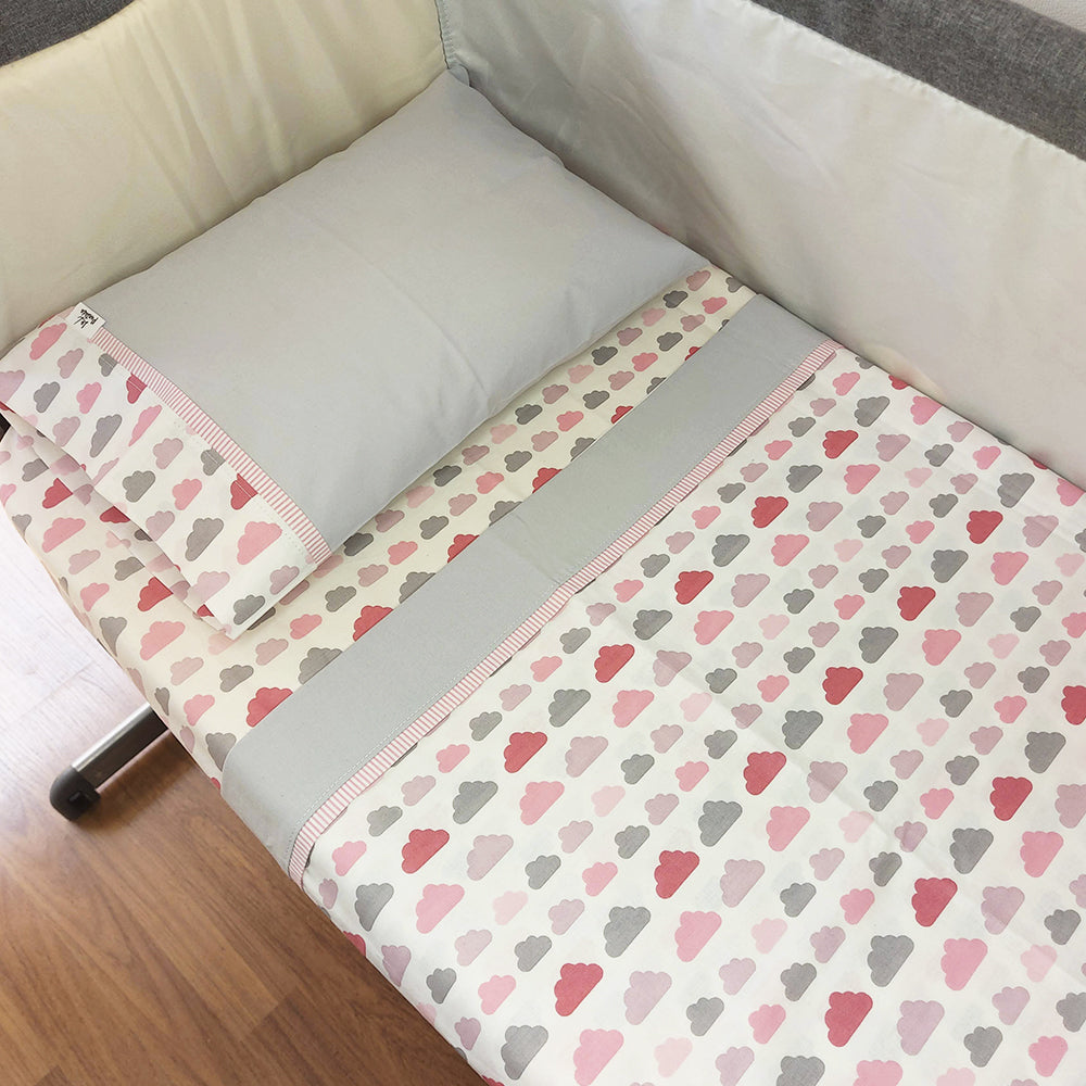 Set de Sábanas para Colecho 3 Piezas Diseño Nubesitas