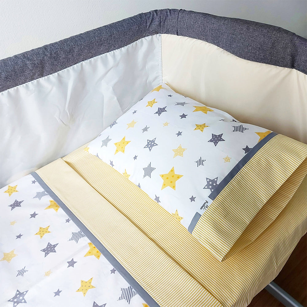 Set de Sábanas para Colecho 3 Piezas Diseño Estrellas