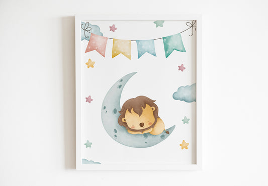 Cuadro decorativo para la habitación del bebé Animalitos Durmiendo