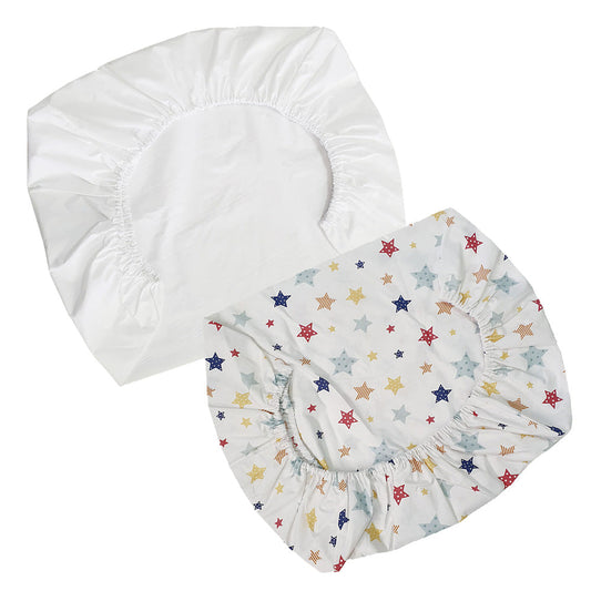 Set de 2 Sábanas Bajeras para Pack and Play Diseño Estrellas